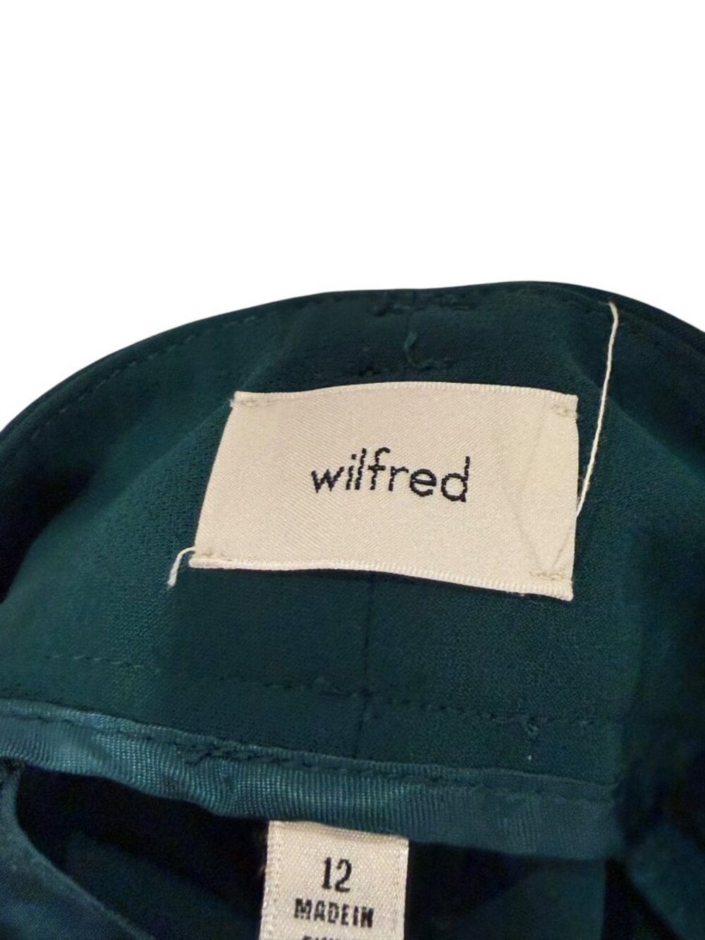 WIlfred Emerald Green Tie-Waist Cropped Trousers Size 12 - Picture 3 of 5